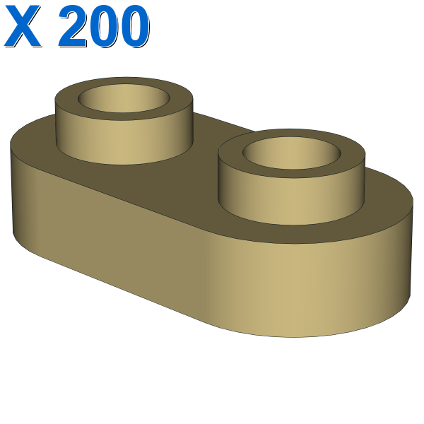 Plate, Modified 1 x 2 Rounded with 2 Open Studs X 200