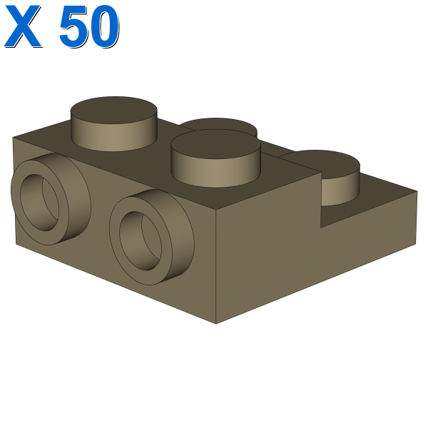 PLATE 2X2X2/3 W. 2. HOR. KNOB X 50