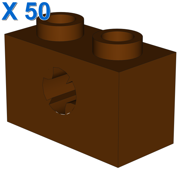 BRICK 1X2 WITH CROSS HOLE X 50