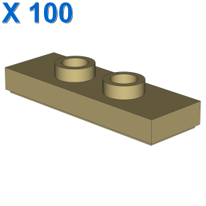 Modified 1 x 3 with 2 Studs (Double Jumper) X 100