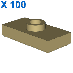 PLATE 1X2, W/ 1 KNOB X 100