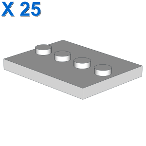 PLATE 3X4 WITH 4 KNOBS X 25