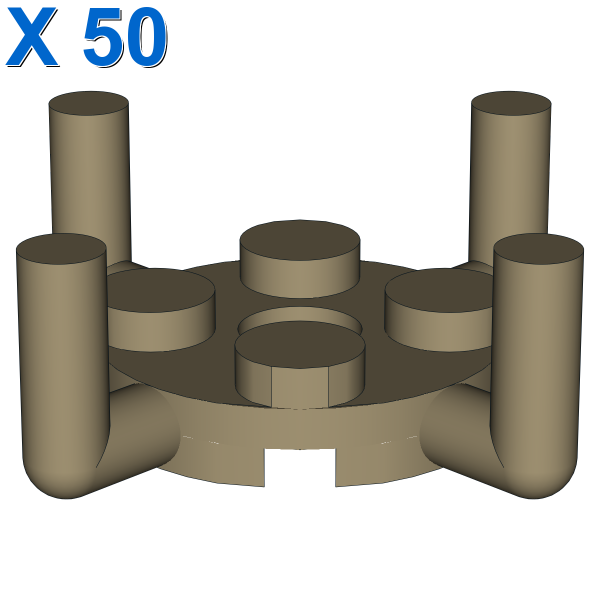 PLATE ROUND 2X2 W. VER.SHAFT X 50