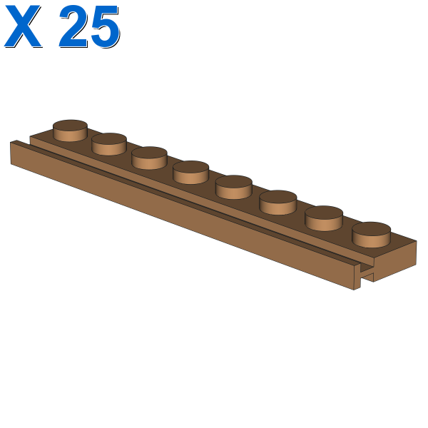 PLATE 1X8 WITH RAIL X 25