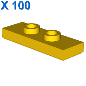 Modified 1 x 3 with 2 Studs (Double Jumper) X 100