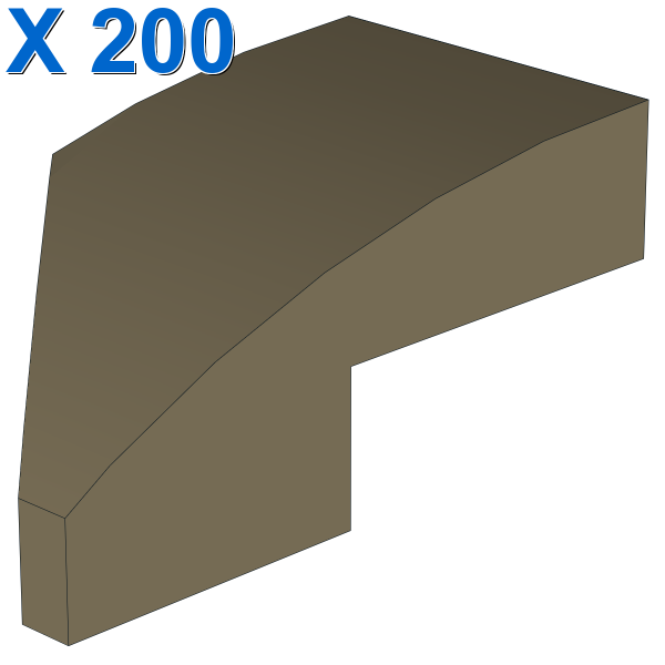 Wedge 2 x 1 with Stud Notch Right X 200