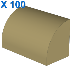 Curved Top, Brick, Modified 1 x 2 x 1 No Studs X 100