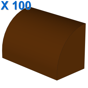 Curved Top, Brick, Modified 1 x 2 x 1 No Studs X 100