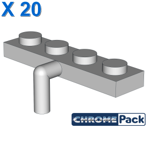 PLATE 1X4 W. REV. HOOK, 20 Stück