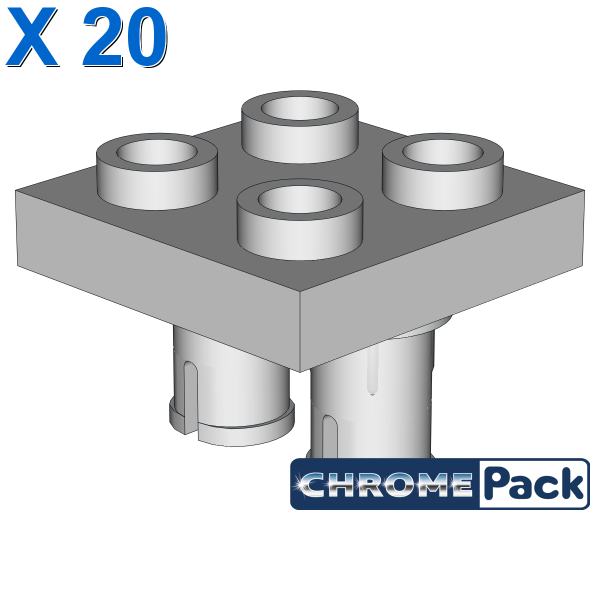 PLATE 2X2 INVERTED W. 2 SNAP, 20 pcs