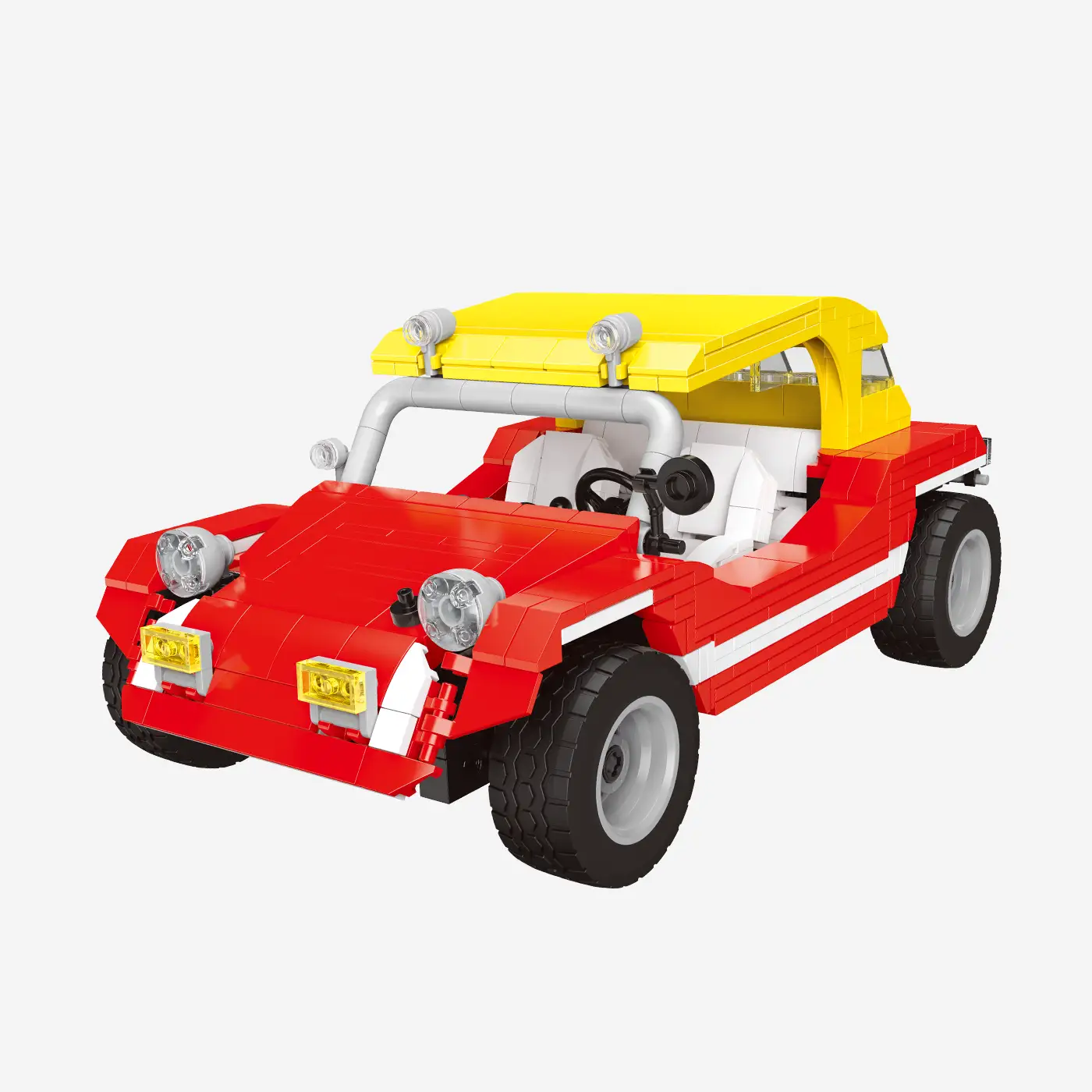 Roter Buggy mit gelbem Dach