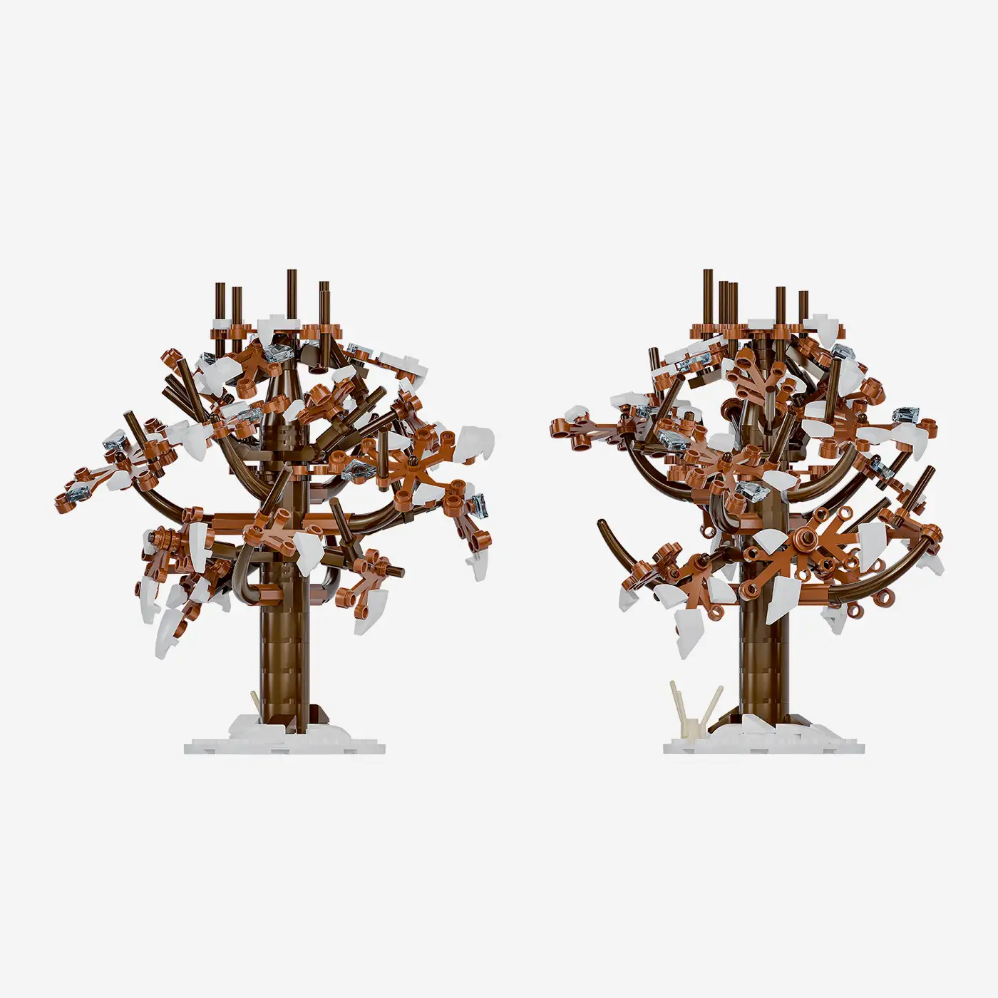 Cherry trees in winter, set of 2