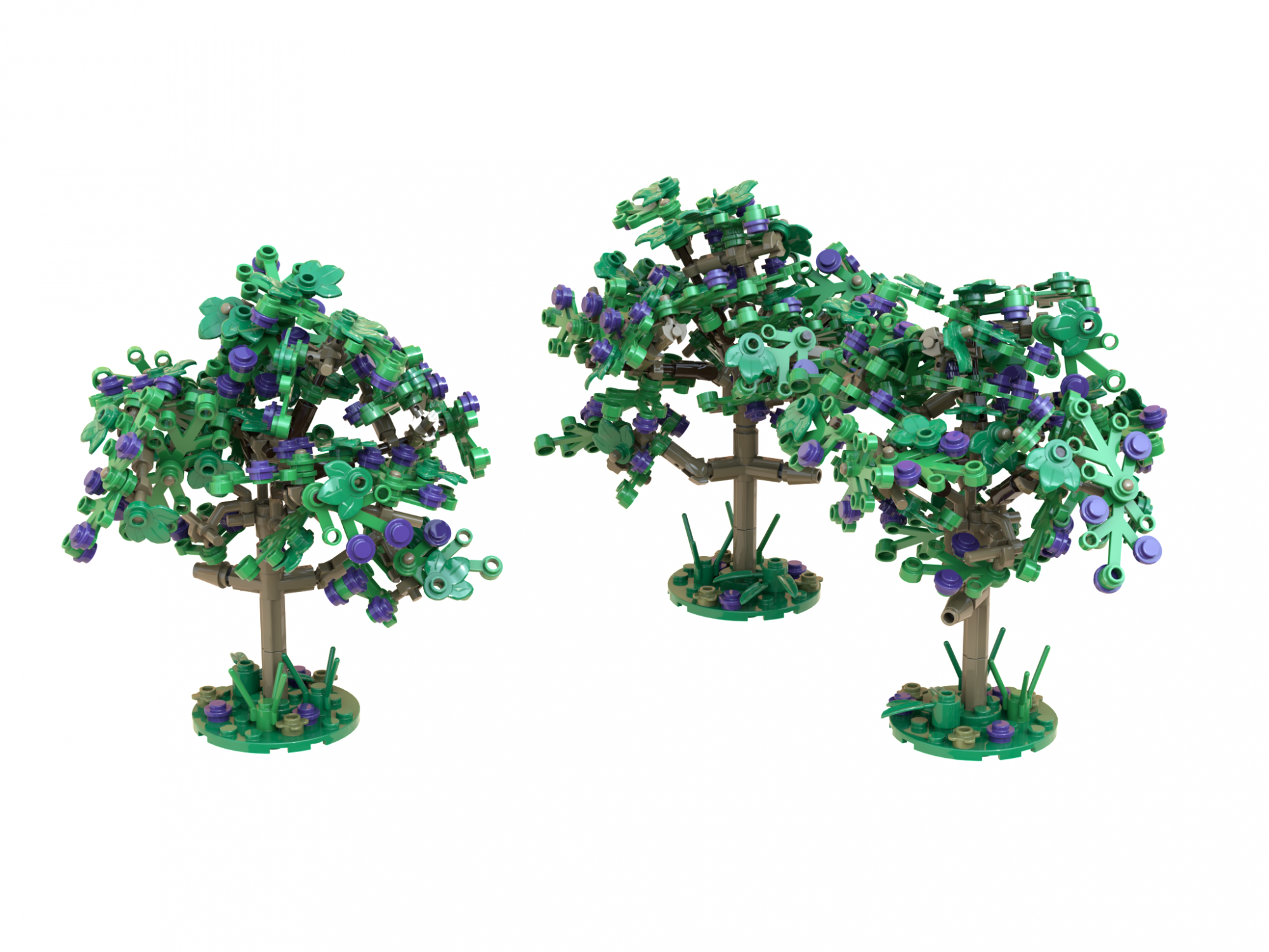 Pflaumenbäume im Sommer, 3er-Set