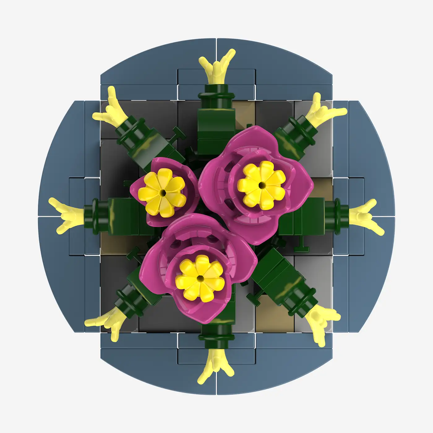 Mini-Säulenkaktus mit rosa Blüten