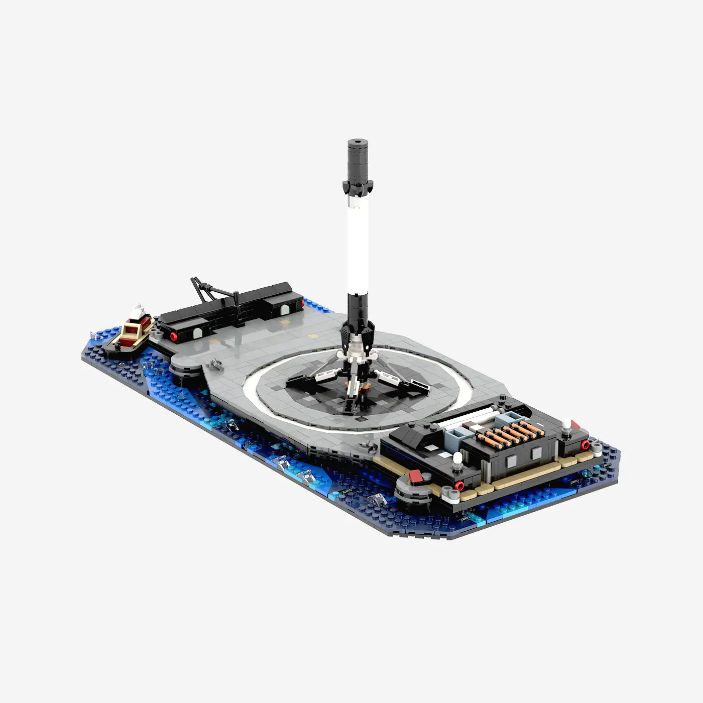 Drohnenschiff mit Raketenstufen