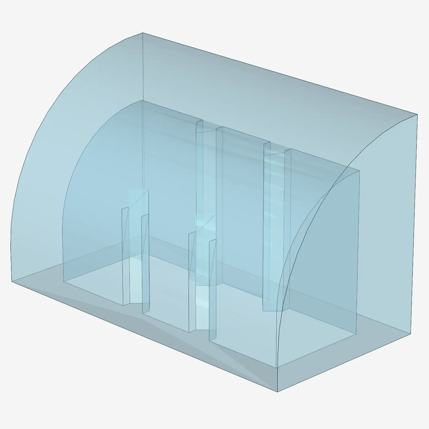 Curved Top, Brick, Modified 1 x 2 x 1 No Studs X 100