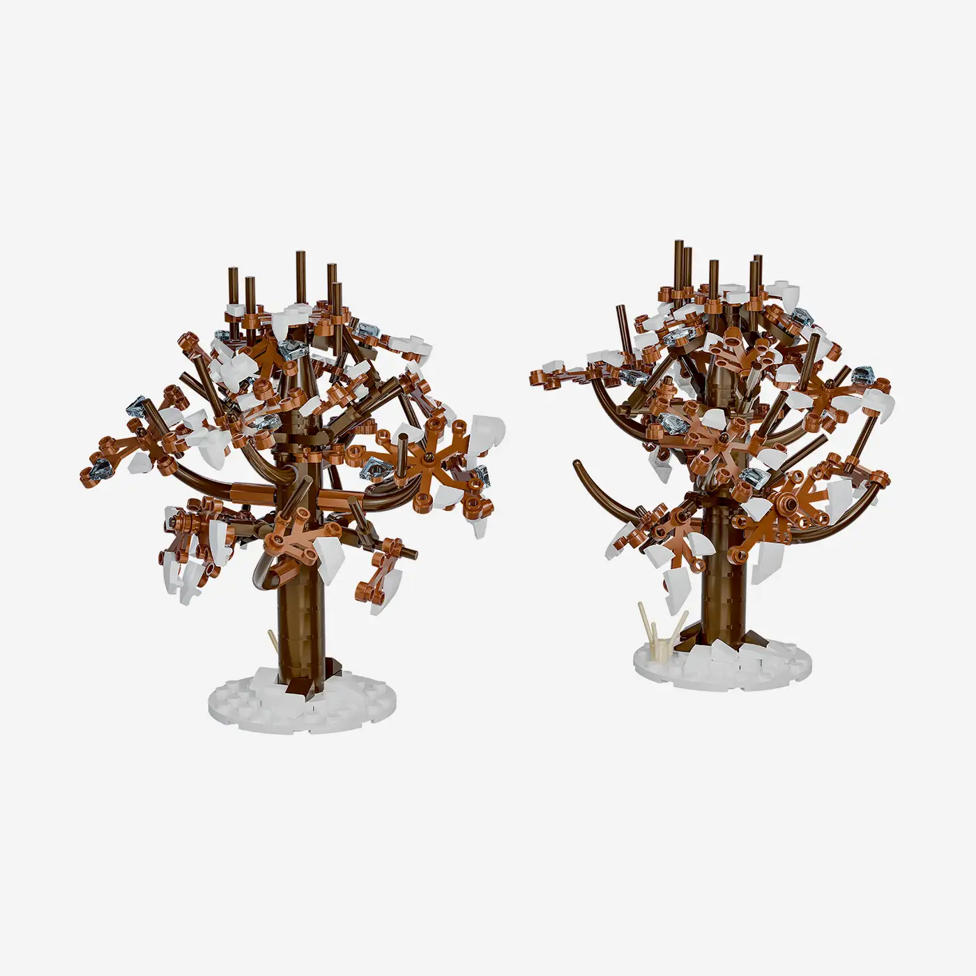 Cherry trees in winter, set of 2