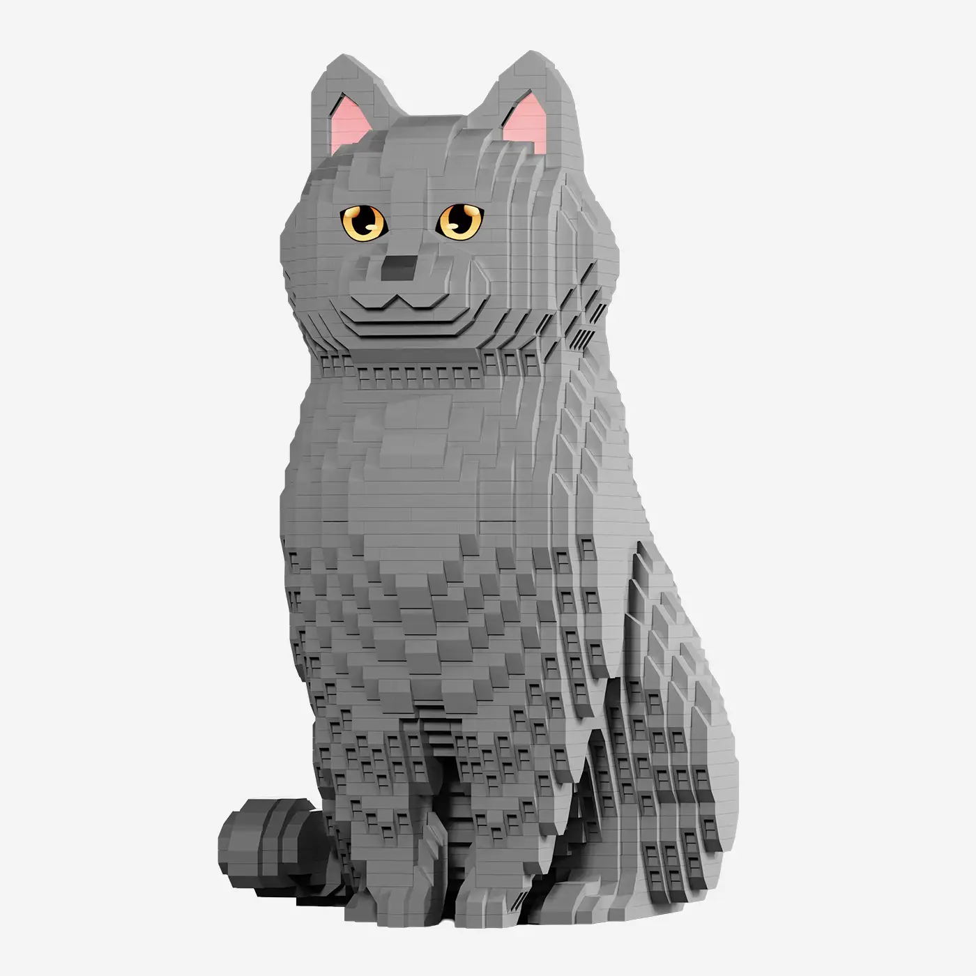 Russian blue cat (diamond blocks)