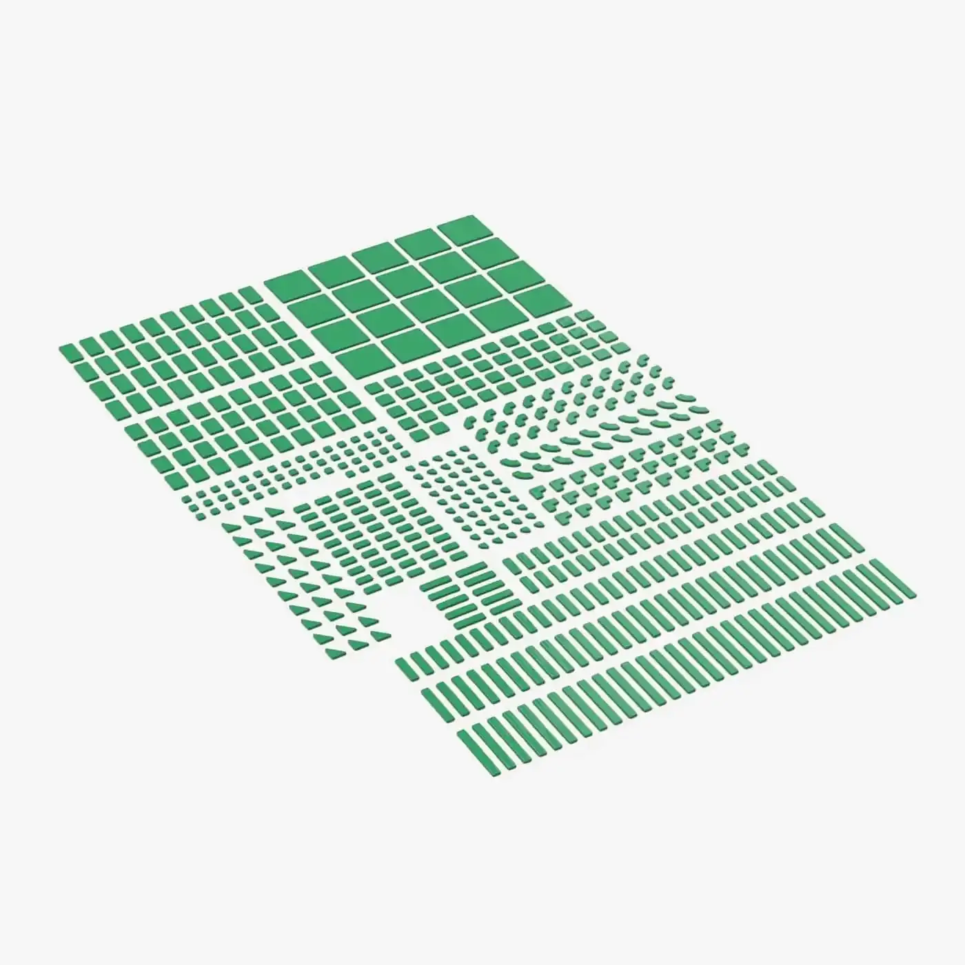 Brix Fliesen, gemischt, Green