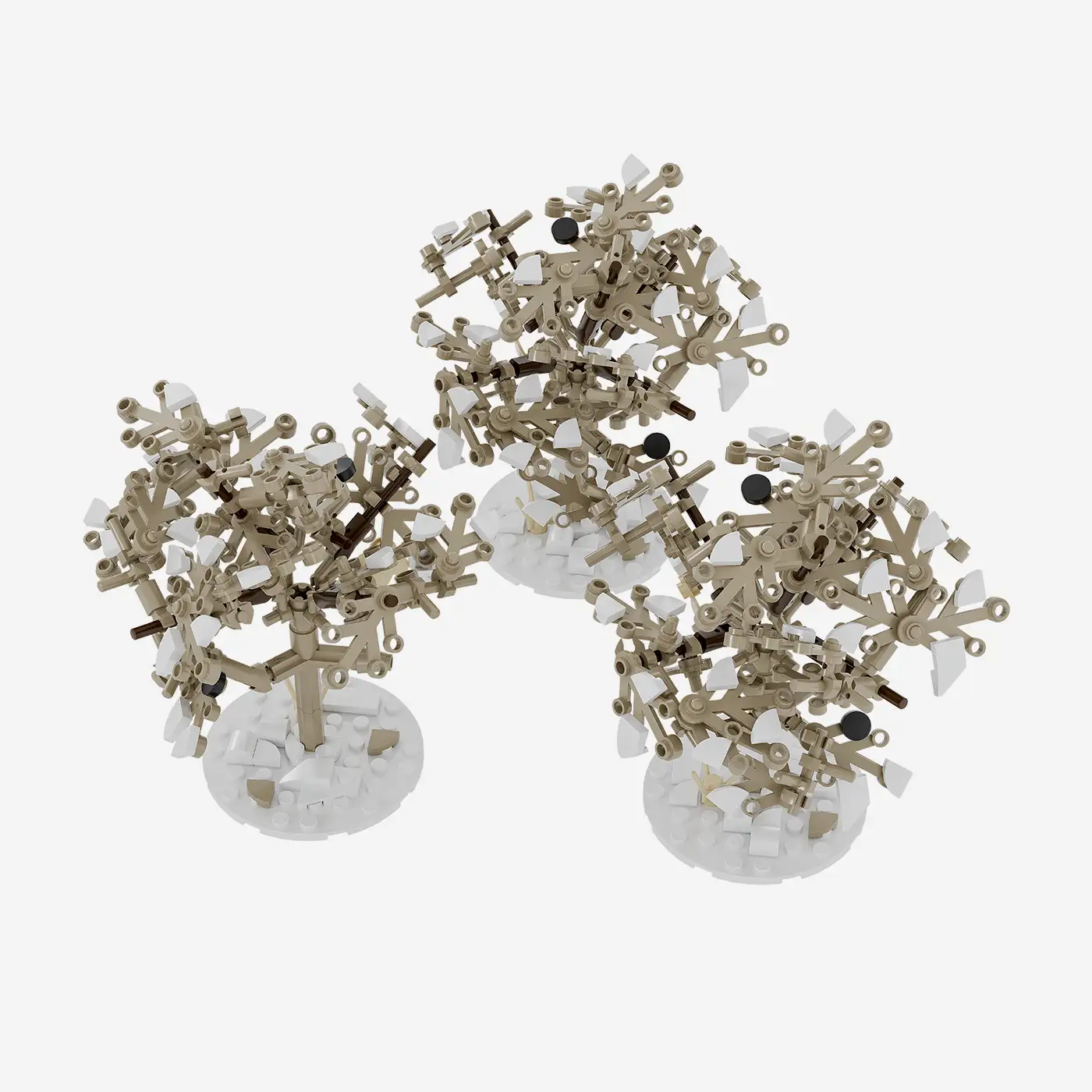 Pflaumenbäume im Winter, 3er-Set