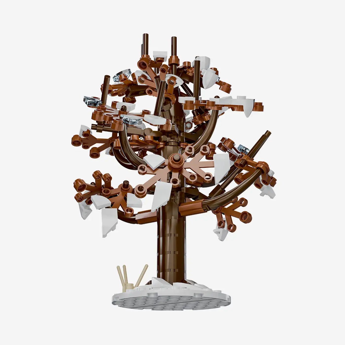 Cherry trees in winter, set of 2