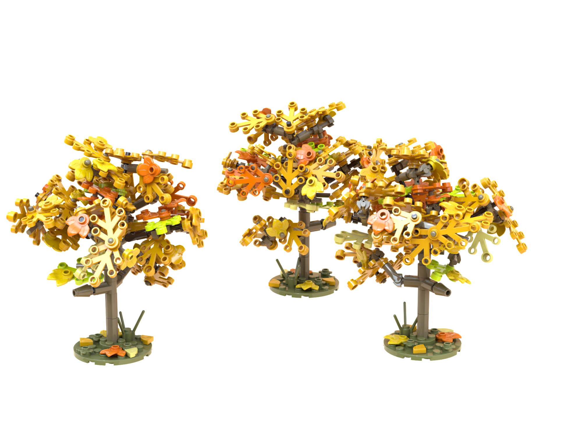 Pflaumenbäume im Herbst, 3er-Set