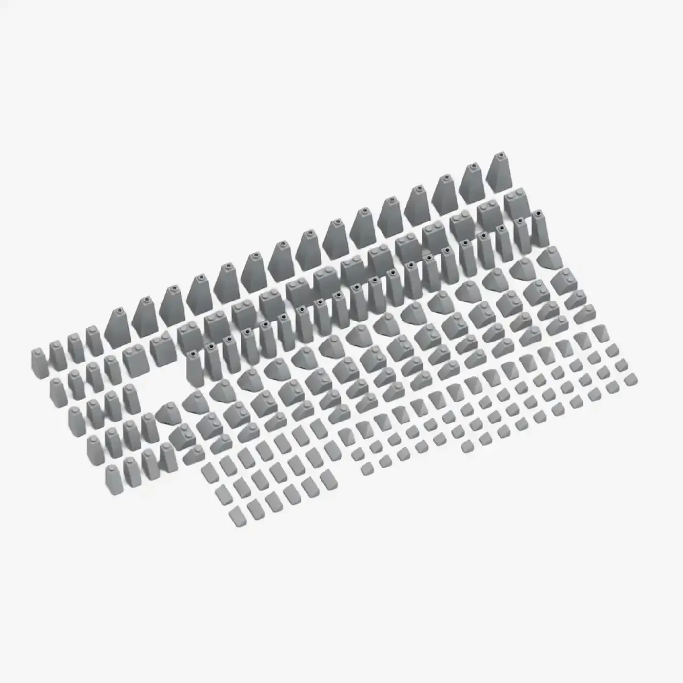Brix 200 Stück, Slopes, gemischt, Light Bluish Gray