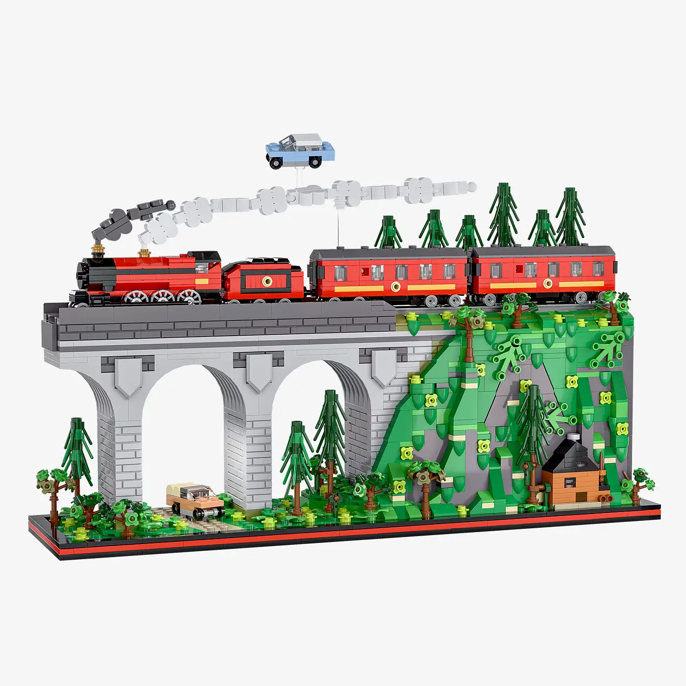Diorama Dampflok auf Viadukt
