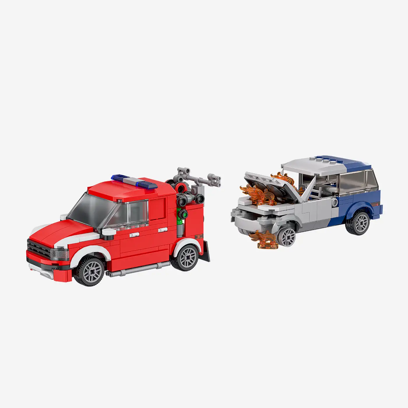 Feuerwehr Parkhauslöschfahrzeug mit Autowrack