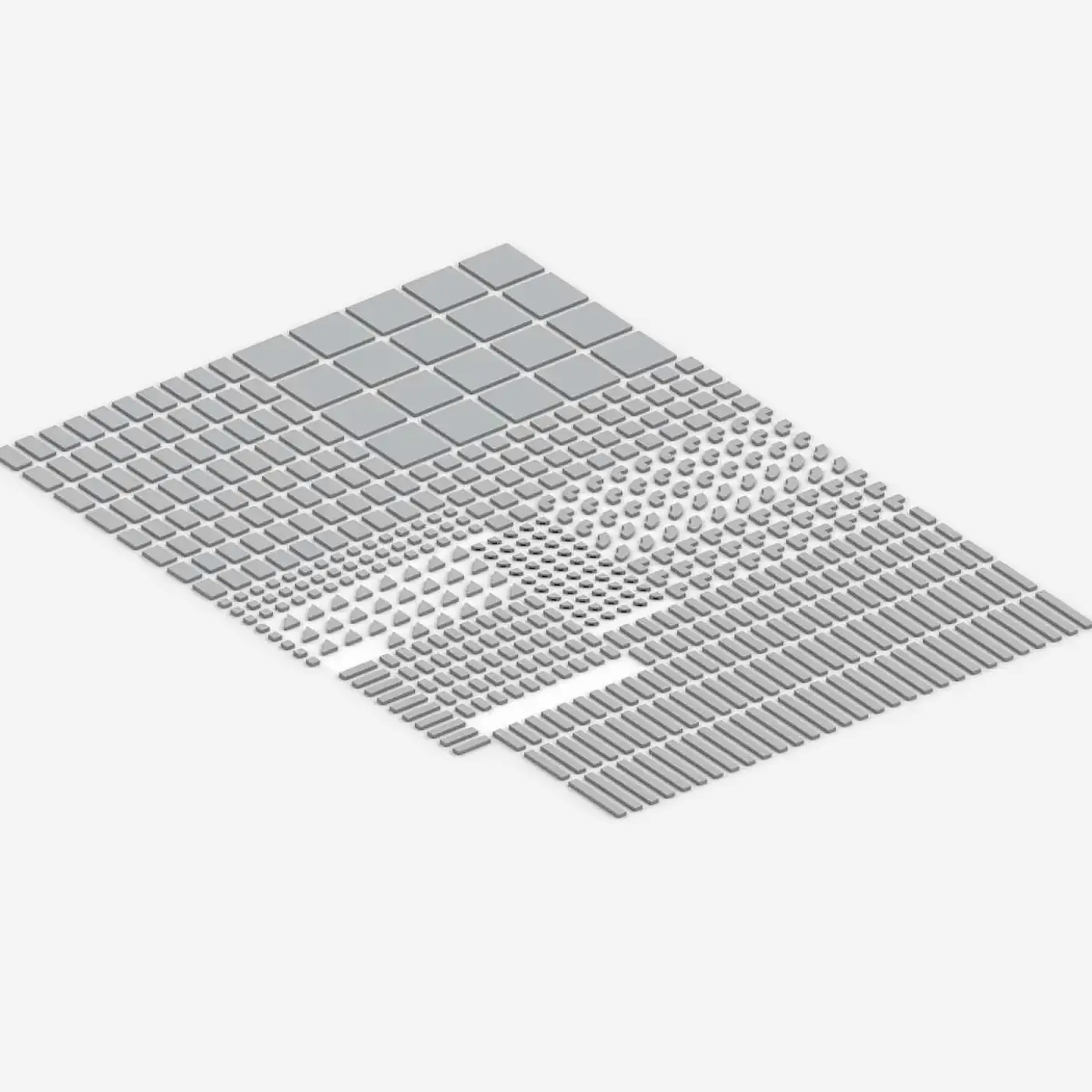 Brix Fliesen, gemischt, Light Bluish Gray