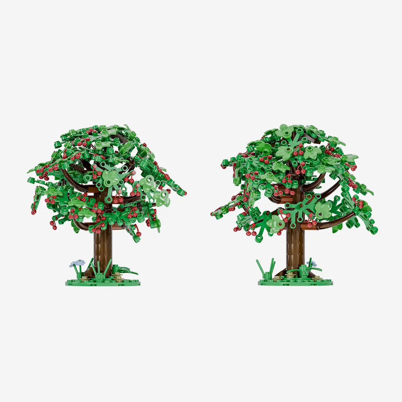 Cherry trees in summer, set of 2