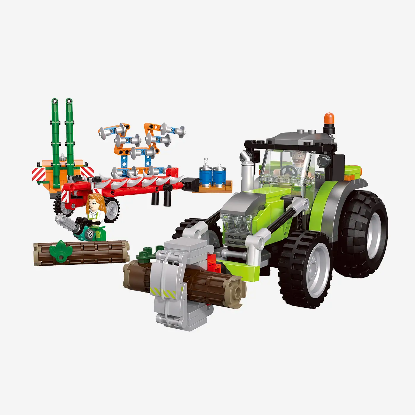 Großer Traktor mit Werkzeugen