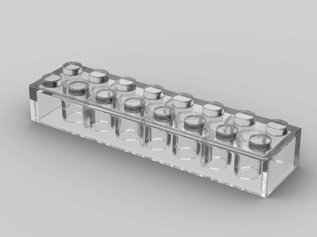 Brix 250 Stück, 2x8 Stein, transparent (Trans Clear)