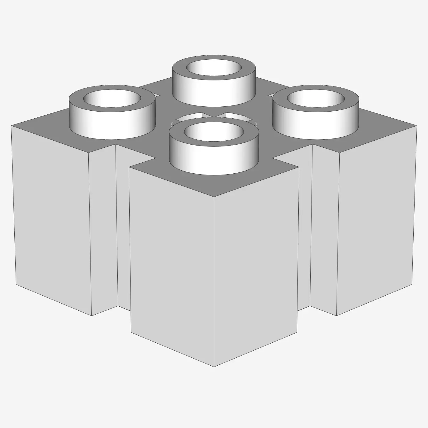 BRICK 2X2 W/GROOVE A.CR.HOLE X 50
