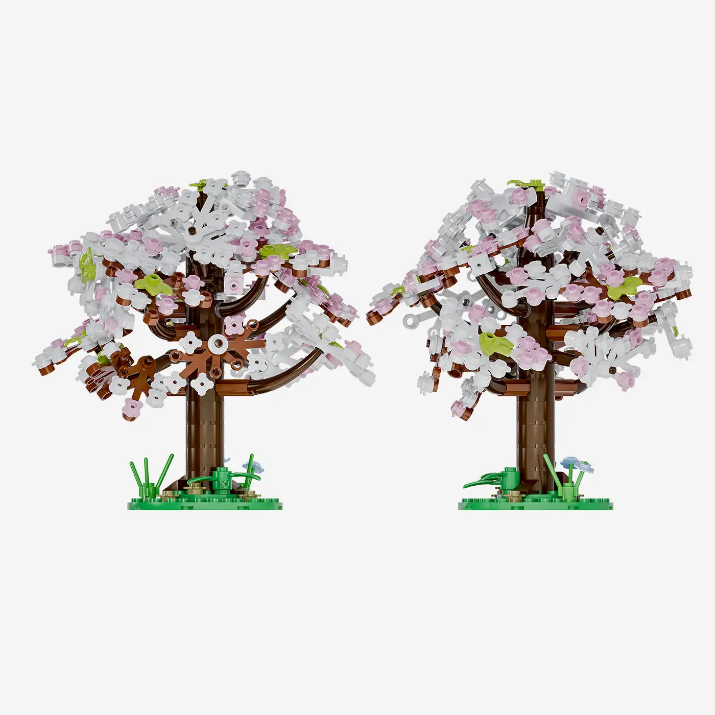 Cherry trees in spring, set of 2