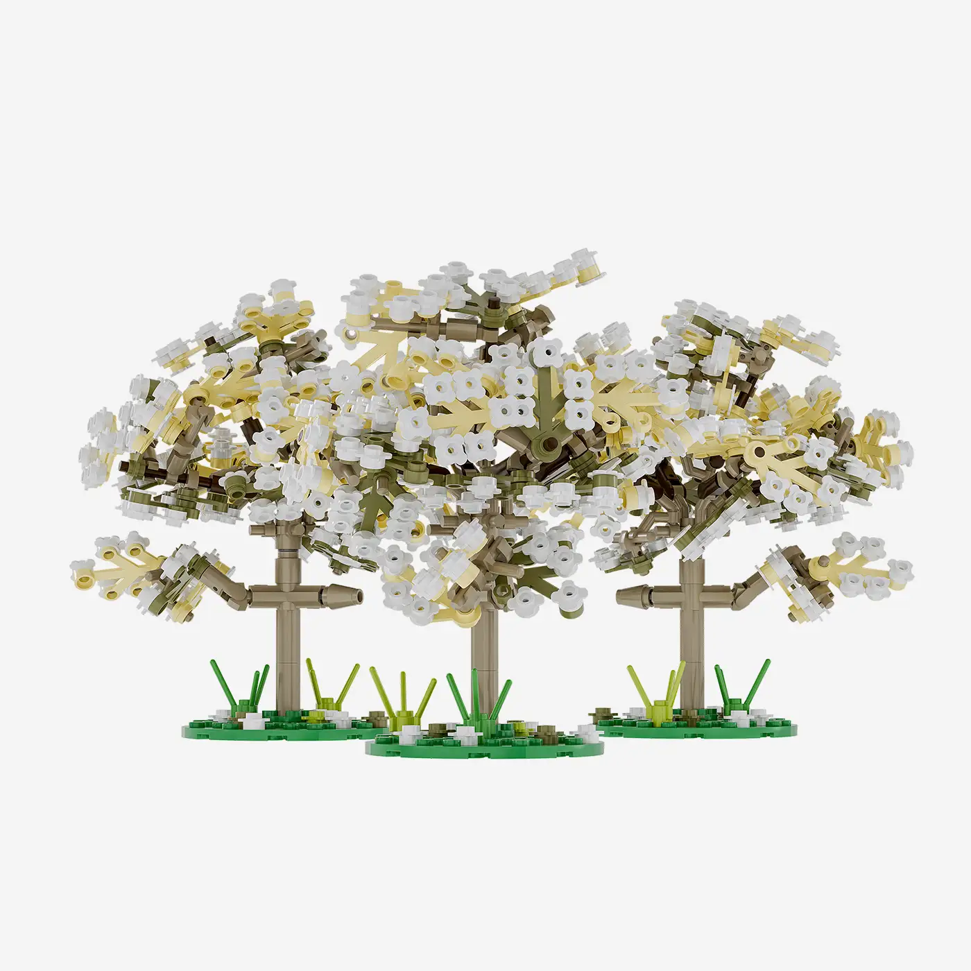 Pflaumenbäume im Frühling, 3er-Set