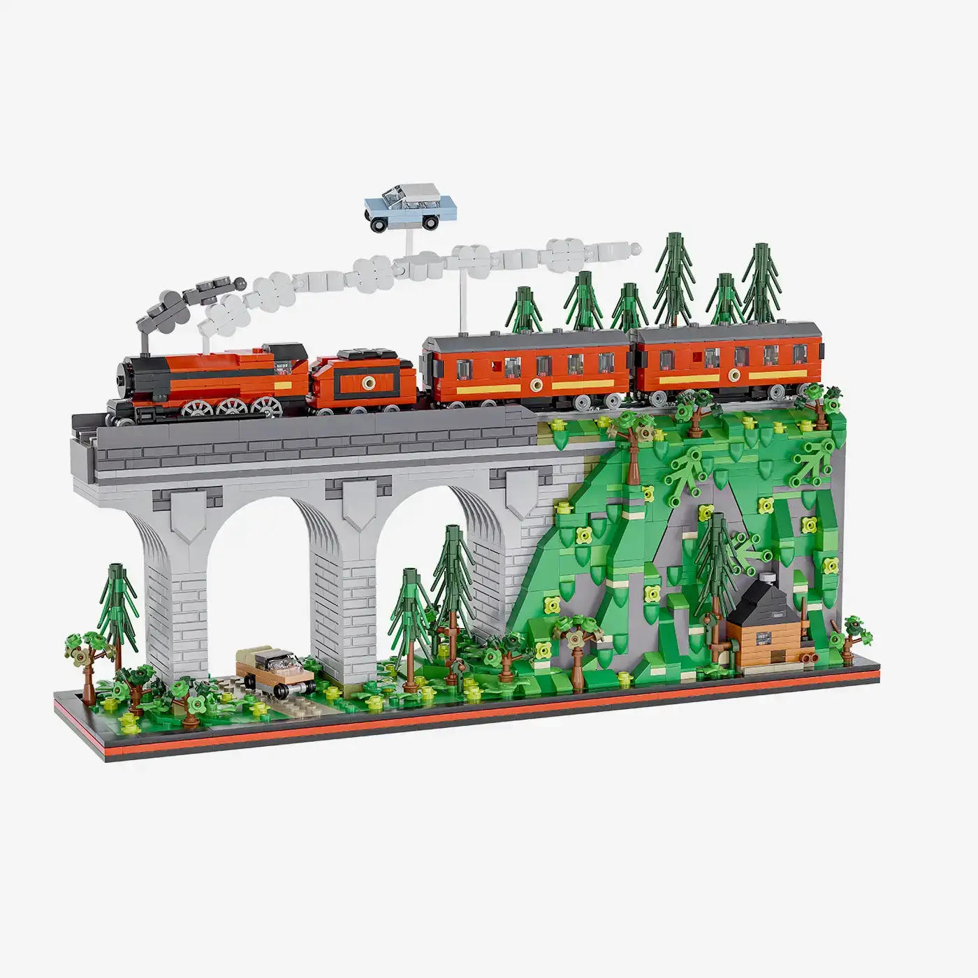 Diorama Dampflok auf Viadukt