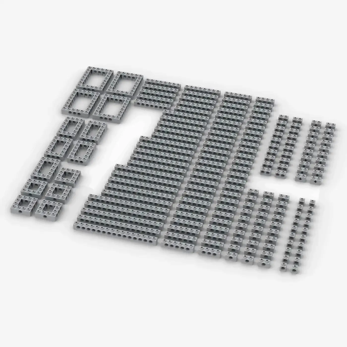 Brix Technic-Bricks, gemischt, Light Bluish Gray