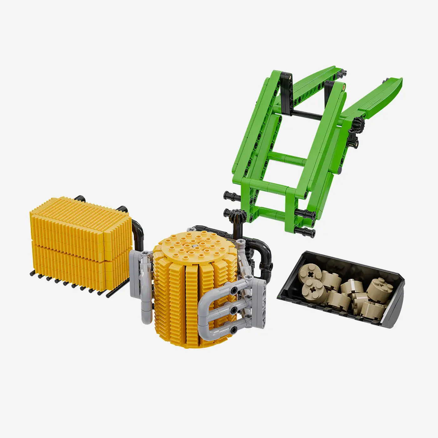 Moderner Traktor 1:18 - Frontladeraufbau mit Zubehör