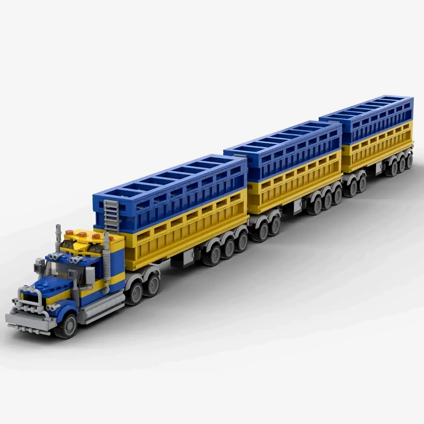 LKW mit 3 Viehanhängern