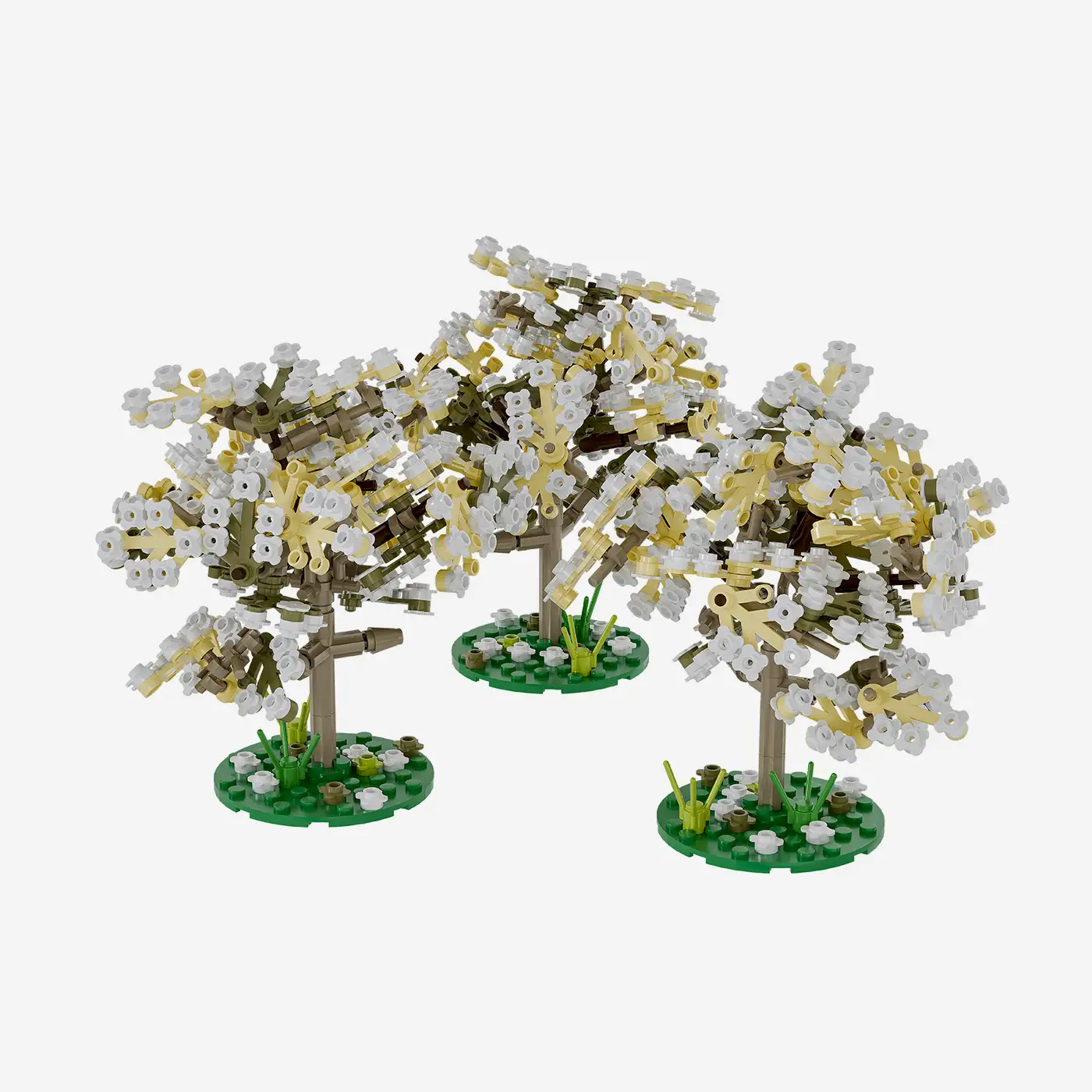 Pflaumenbäume im Frühling, 3er-Set