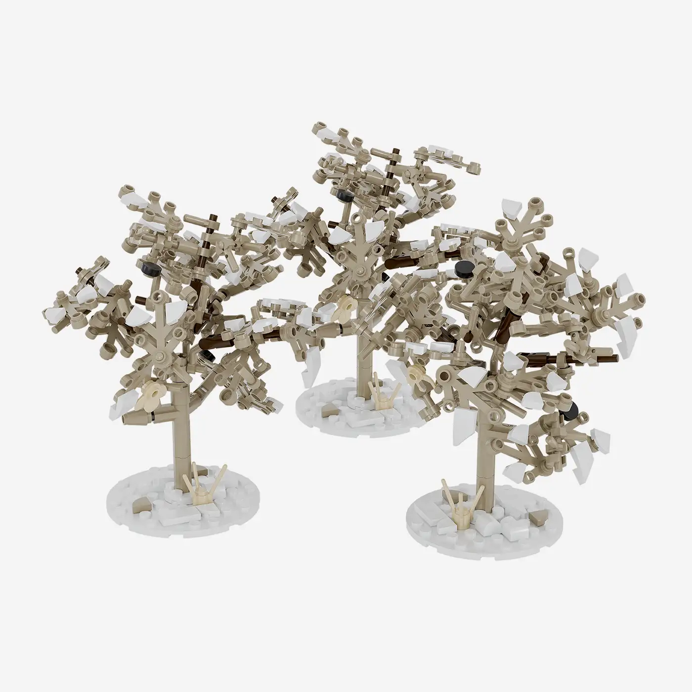 Pflaumenbäume im Winter, 3er-Set