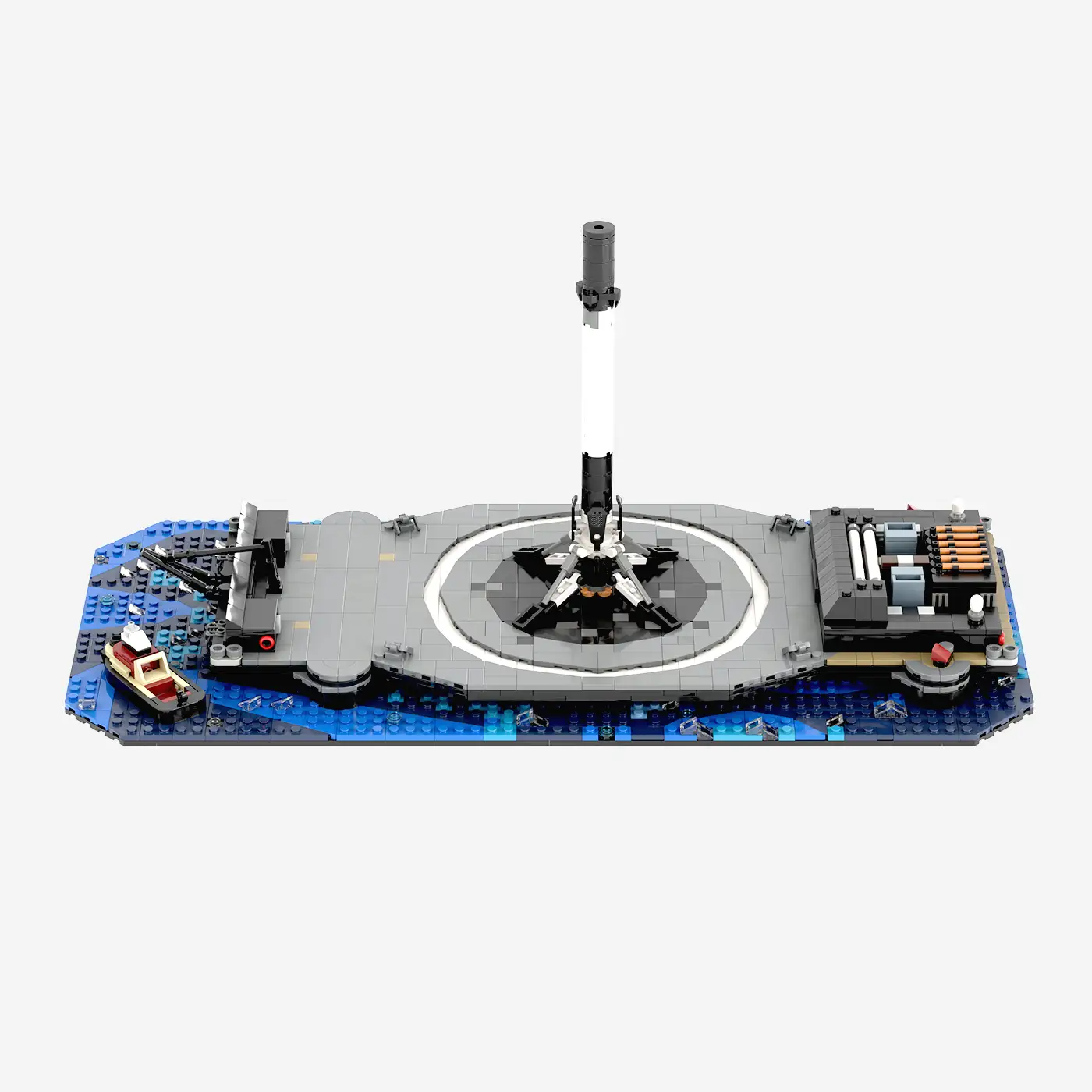 Drohnenschiff mit Raketenstufen