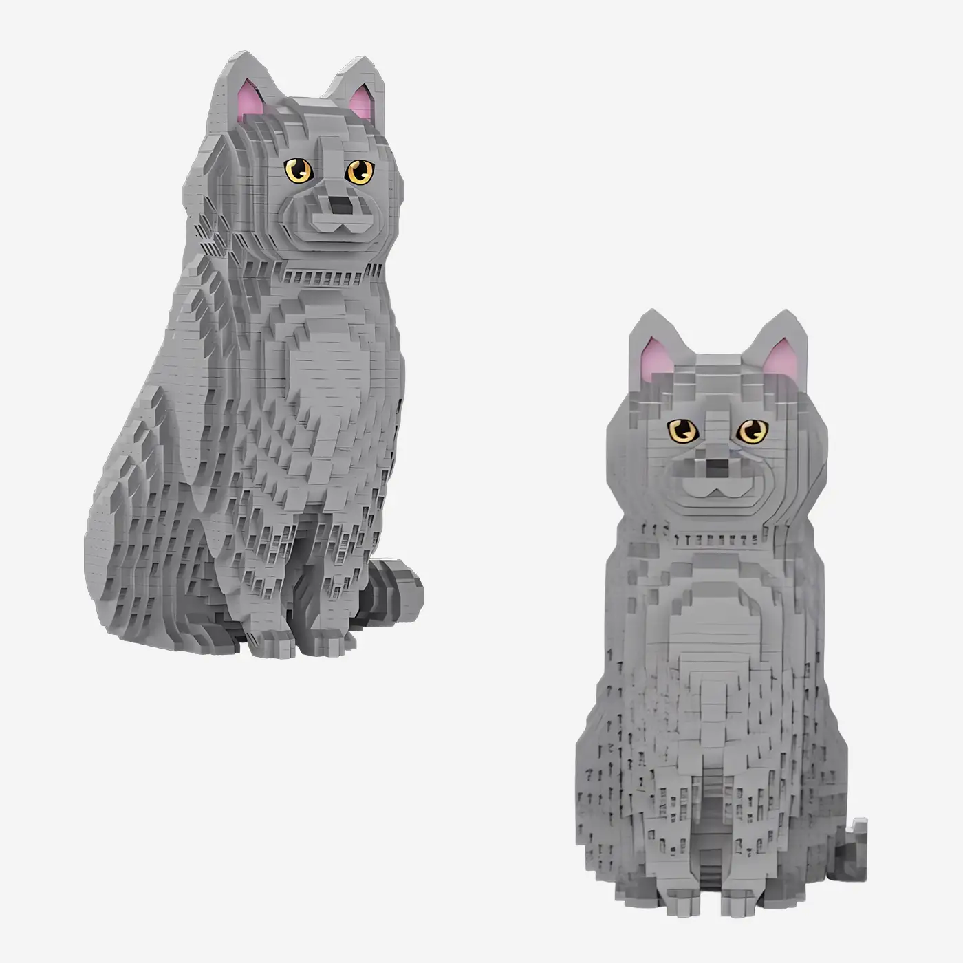 Russian blue cat (diamond blocks)