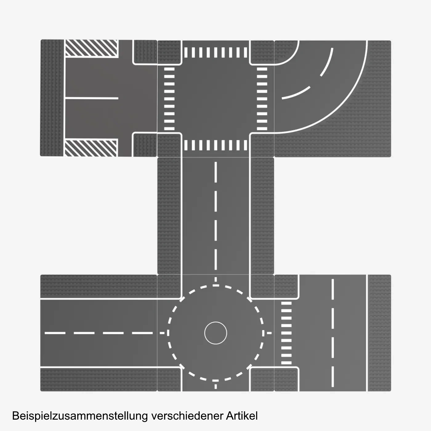 Straßenplatten 2x 32x32 Kreisverkehr dark bluish gray