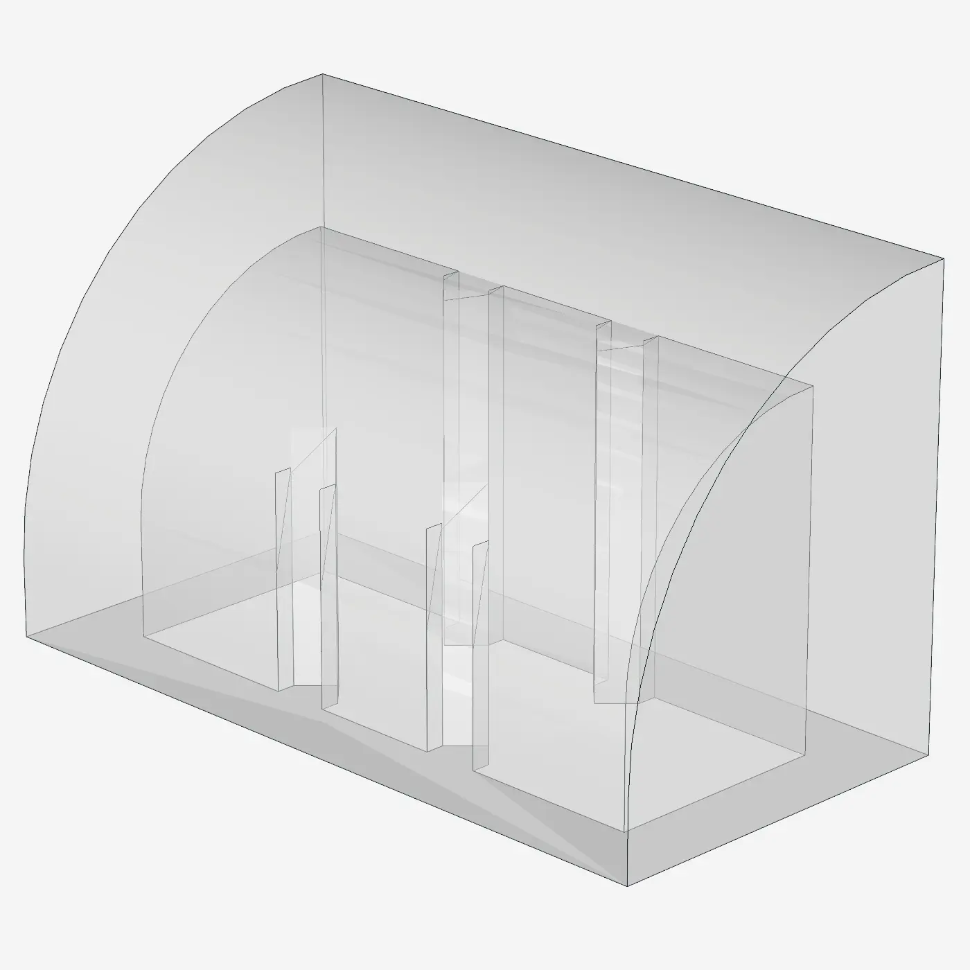 Curved Top, Brick, Modified 1 x 2 x 1 No Studs X 100