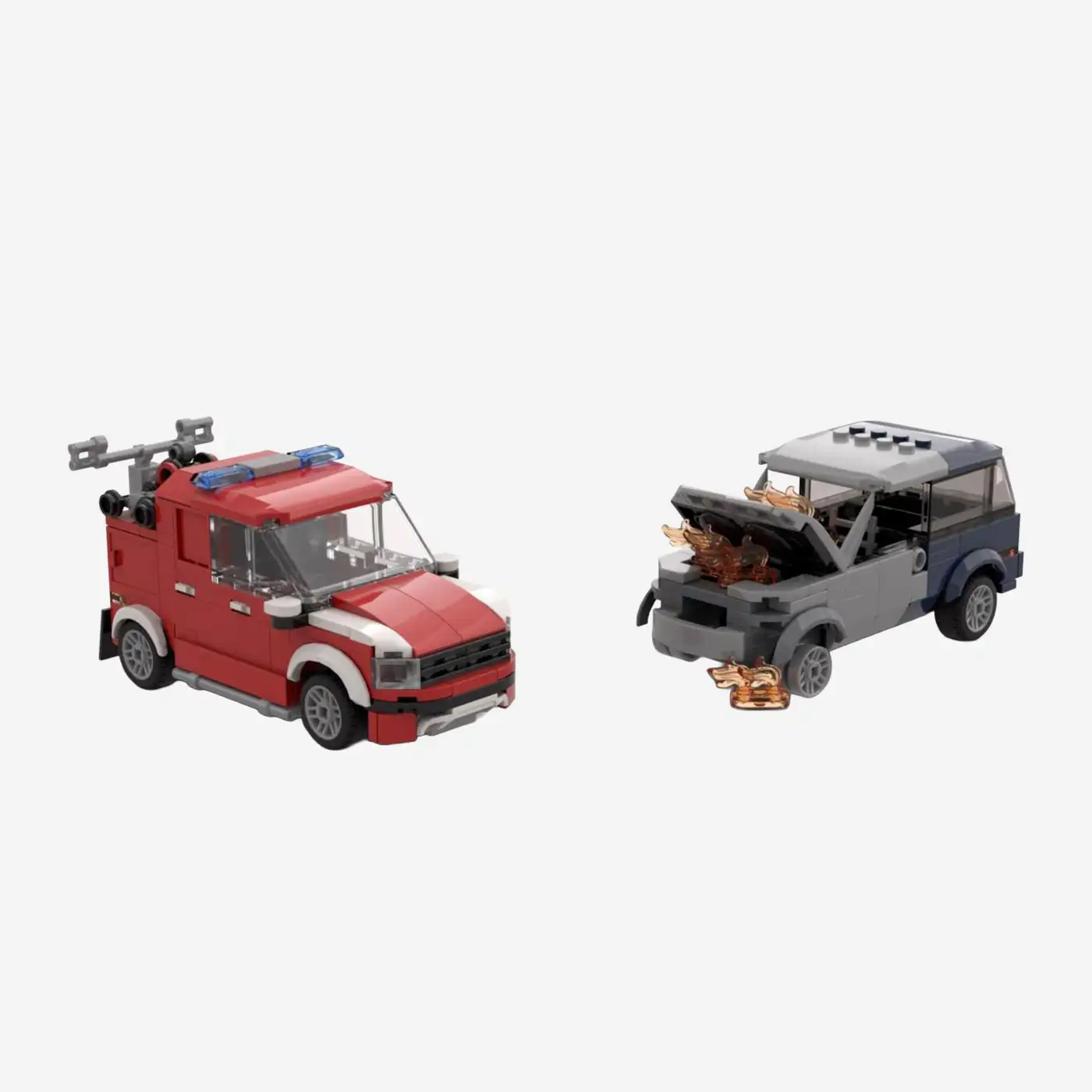 Feuerwehr Parkhauslöschfahrzeug mit Autowrack