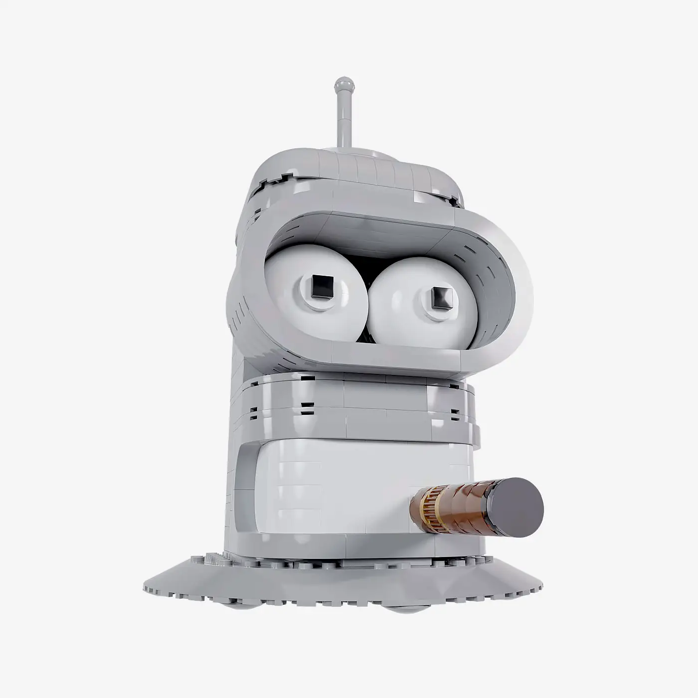 Zigarre rauchender Roboterkopf