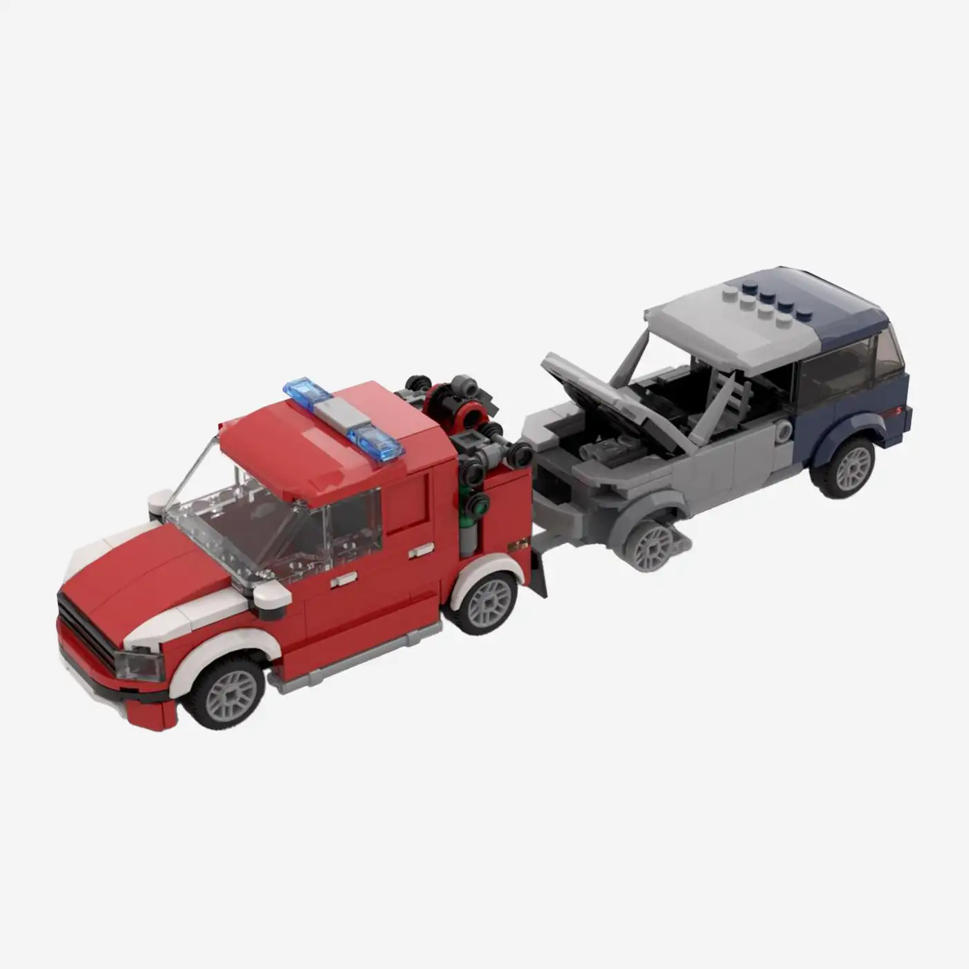 Fire Brigade Parking Garage Fire Vehicle with Wrecked Car