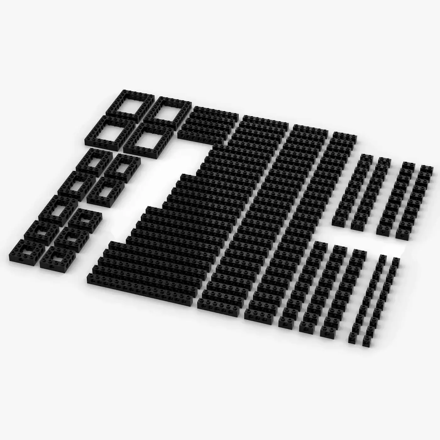 Brix Technic-Bricks, gemischt, Black